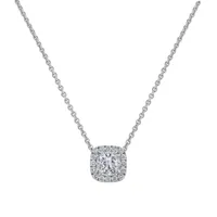Pendentif en or blanc, diamant blanc et diamants blancs
