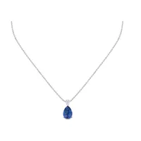 Pendentif en or blanc, saphir et diamant blanc