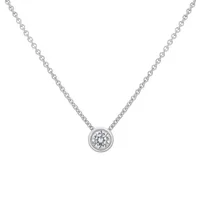 Pendentif en or blanc et diamant blanc