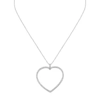 Pendentif cÅ_x0093_ur taille brillant en or blanc et diamants