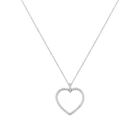 Pendentif cÅ_x0093_ur taille brillant en or blanc et diamants