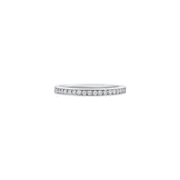 Demi Alliance en or blanc palladié et diamants blancs