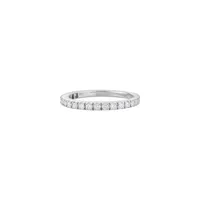 Demi alliance taille brillant en or blanc palladié et diamants blancs