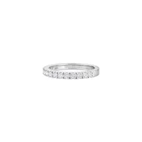 Demi alliance taille brillant en or blanc palladié et diamants blancs