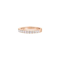 Demi alliance taille brillant en or rose et diamants blancs