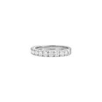 Demi alliance taille brillant en or blanc palladié et diamants blancs