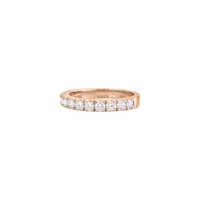 Demi alliance taille brillant en or rose et diamants blancs