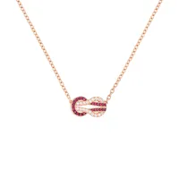 Collier Chance Infinie Moyen modèle or rose, rubis et diamants