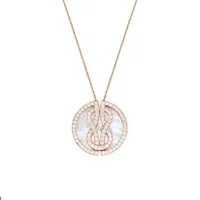 Collier Fred Chance Infinie Lucky Medals modèle XL en or rose avec Diamants et Nacre