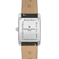 Montre CLASSICS Carrée Small Second, Bracelet cuir motif alligator, Boucle ardillon, Cadran argenté chiffres romains