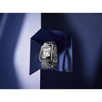 Montre CLASSICS Carrée Small Second, Bracelet acier, Cadran argenté chiffres romains