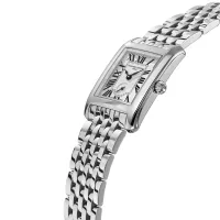 Montre CLASSICS Carrée Small Second, Bracelet acier, Cadran argenté chiffres romains