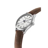 Montre CLASSICS Index Automatic, Bracelet veau nubuck motif alligator, Boucle ardillon boîtier acier inoxydable, Cadran argenté mat