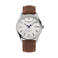 Montre CLASSICS Index Automatic, Bracelet veau nubuck motif alligator, Boucle ardillon boîtier acier inoxydable, Cadran argenté mat