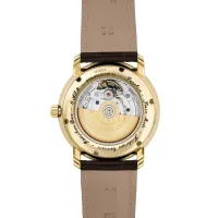 Montre CLASSICS Heart Beat Moonphase Date, Bracelet veau marron motif alligator, Boucle ardillon, Cadran argenté guilloché