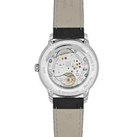Montre CLASSICS Moneta mécanique édition limitée "1 of 999", Bracelet veau noir motif crocodile, Boucle ardillon, Cadran marron claire fumé