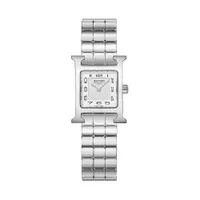 Montre HEURE H Mini Bracelet acier, Cadran blanc