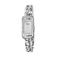 Montre NANTUCKET Petit Modèle « Jeté de diamants », Bracelet acier, Cadran sablé et rhodien serti