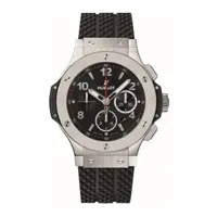 Montre BIG BANG ORIGINAL STEEL Bracelet caoutchouc noir structuré, Boucle déployante, Cadran noir mat
