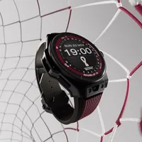 Montre BIG BANG E FIFA WORLD CUP QATAR 2022 Bracelets caoutchouc noir et noir doublé bourgogne, Boucle déployante, Cadran numérique Hublot