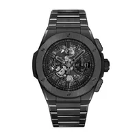 Montre BIG BANG INTEGRATED ALL BLACK 293/500 Bracelet céramique noire, Cadran squeletté noir
