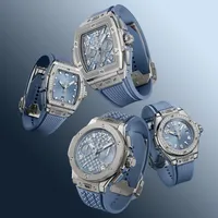 Montre Hublot Big Bang One Click Steel Coal Blue Diamonds