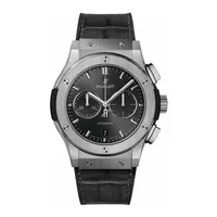 Montre CLASSIC FUSION RACING GREY CHRONOGRAPH TITANE Bracelet caoutchouc et alligator noir, boucle déployante acier, Cadran soleillé gris satiné