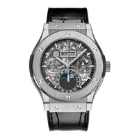 Montre CF AEROFUSION MOONPHASE TITANIUM Bracelet caoutchouc et alligator noir, Boucle déployante acier, Cadran en saphir