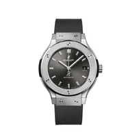 Montre CLASSIC FUSION RACING GREY TITANIUM Bracelet caoutchouc ligné gris, Boucle déployante acier, Cadran soleillé gris