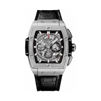 Montre SPIRIT OF BIG BANG TITANIUM Bracelet caoutchouc et alligator noir, Boucle déployante en titane, Cadran saphir