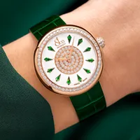 Montre Jacob & Co Brilliant One Row, Or rose, diamants et tsavorites