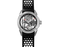 Montre EPIC X TITANIUM RED, Bracelet caoutchouc rouge, Boucle en titane, Cadran squelettepvd noir, Cadran squelette