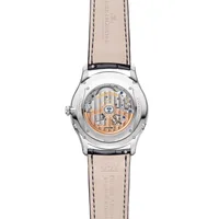 Montre MASTER ULTRA THIN Moon Bracelet alligator noir, Boucle déployante, Cadran noir soleillé