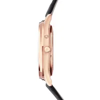 Montre MASTER ULTRA THIN 39 RESERVE DE MARCHE Bracelet crocodile chocolat, Boucle ardillon or rose, Cadran coquille d'oeuf