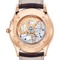 Montre MASTER ULTRA THIN 39 RESERVE DE MARCHE Bracelet crocodile chocolat, Boucle ardillon or rose, Cadran coquille d'oeuf