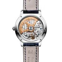 Montre RENDEZ-VOUS Night & Day Medium Bracelet alligator bleu, Boucle déployante, Cadran argenté guilloché