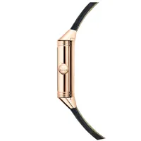 Montre REVERSO CLASSIC Large Duoface Small Seconds Bracelet alligator noir, Boucle ardillon or rose, Cadrans argenté guilloché brossé vertical et noir guilloché Clous de Paris