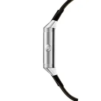 Montre REVERSO CLASSIC Large Duoface Small Seconds Bacelet cuir brun Fagliano, Boucle déployante, Cadrans argenté guilloché brossé vertical et noir guilloché Clous de Paris et velouté