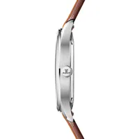 Montre MASTER CONTROL Date Bracelet cuir veau marron, Boucle déployante, Cadran argenté soleillé