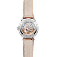 Montre MASTER CONTROL Date Bracelet cuir veau marron, Boucle déployante, Cadran argenté soleillé