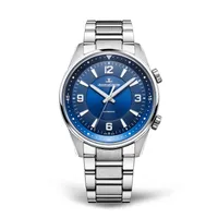 Montre POLARIS Automatic Bracelet acier, Cadran bleu soleillé, grené et opalin, chiffres blancs
