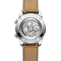 Montre POLARIS Automatic Bracelet veau marron, Boucle déployante, Cadran noir chiffres blancs