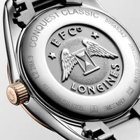 Montre CONQUEST CLASSIC, Bracelet acier et PVD rose, Cadran argenté soleillé