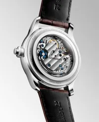 Montre LONGINES MASTER COLLECTION Chrono Monopusher Mécanique, Bracelet alligator brun, Boucle déployante, Cadran ivoire grain d'orge