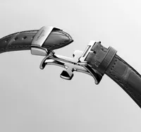 Montre LONGINES MASTER COLLECTION Chrono Monopusher Mécanique, Bracelet alligator anthracite, Boucle déployante, Cadran bleu givré grain d'orge