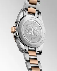Montre CONQUEST acier et PVD rose, Bracelet acier et PVD rose, Cadran blanc sablé aiguilles roses