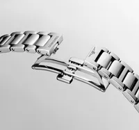 Montre CONQUEST Quartz, Bracelet acier, Cadran nacre blanche index diamants