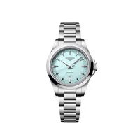Montre CONQUEST Quartz, Bracelet acier, Cadran bleu menthe sablé index