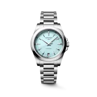 Montre CONQUEST Quartz, Bracelet acier, Cadran bleu menthe sablé index