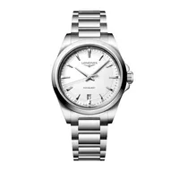 Montre CONQUEST Quartz, Bracelet acier, Cadran blanc sablé